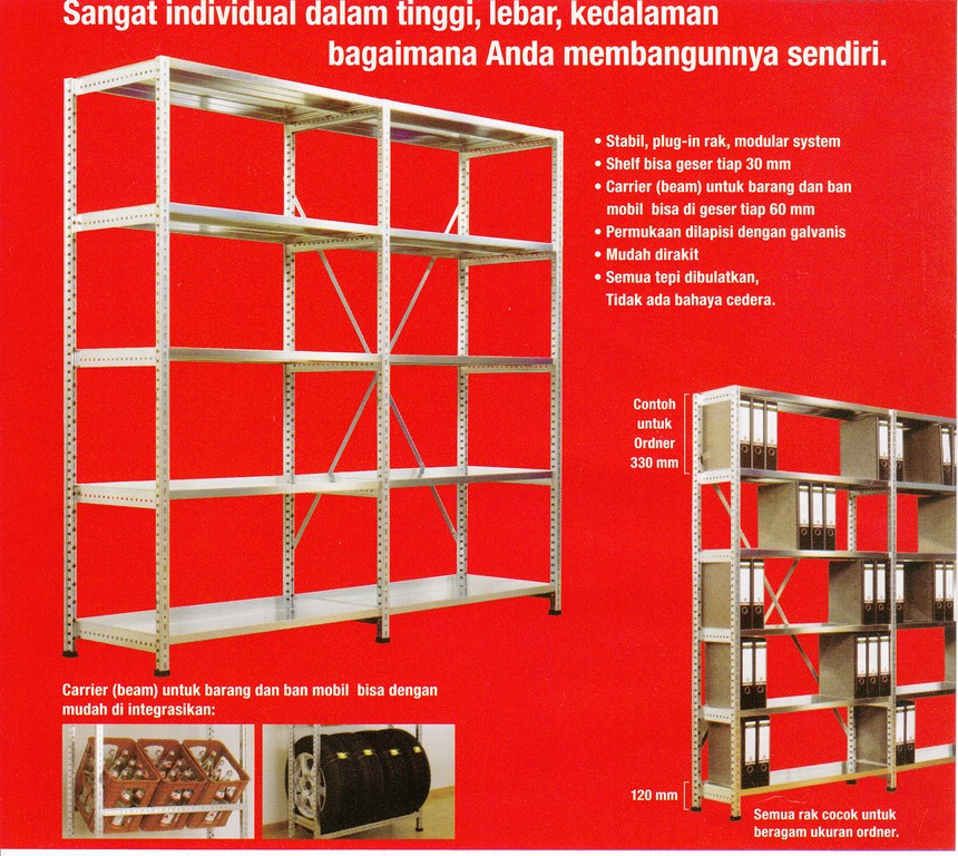 RAK BESI GALVANIS | RAK GUDANG SUSUN SERBAGUNA