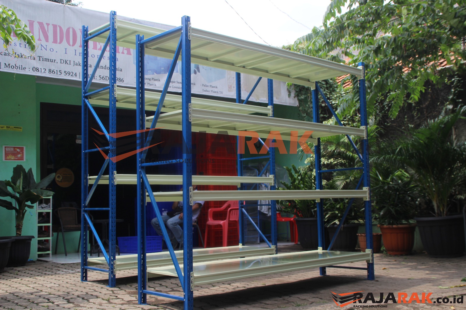 RAK GUDANG MEDIUM DUTY TIPE RR-50 T.250 KAPASITAS 500 KG, UKURAN 200x60x250 CM, 4 LEVEL SHELVING
