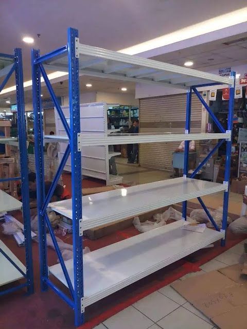 RAK GUDANG LIGHT DUTY TIPE RR-36 T.200 | RAK BESI SUSUN SERBAGUNA, 4 LEVEL SHELVING, KAPASITAS 250 KG/LEVEL ATAU 1 TON/UNIT, UKURAN 200cm x 60cm x 200cm