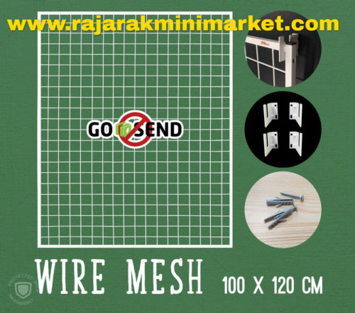 RAM BINGKAI WIREMESH 100x120 CM + H5 WALL PUTIH | Rak Dinding Gantung Mundo Toko Aksesoris