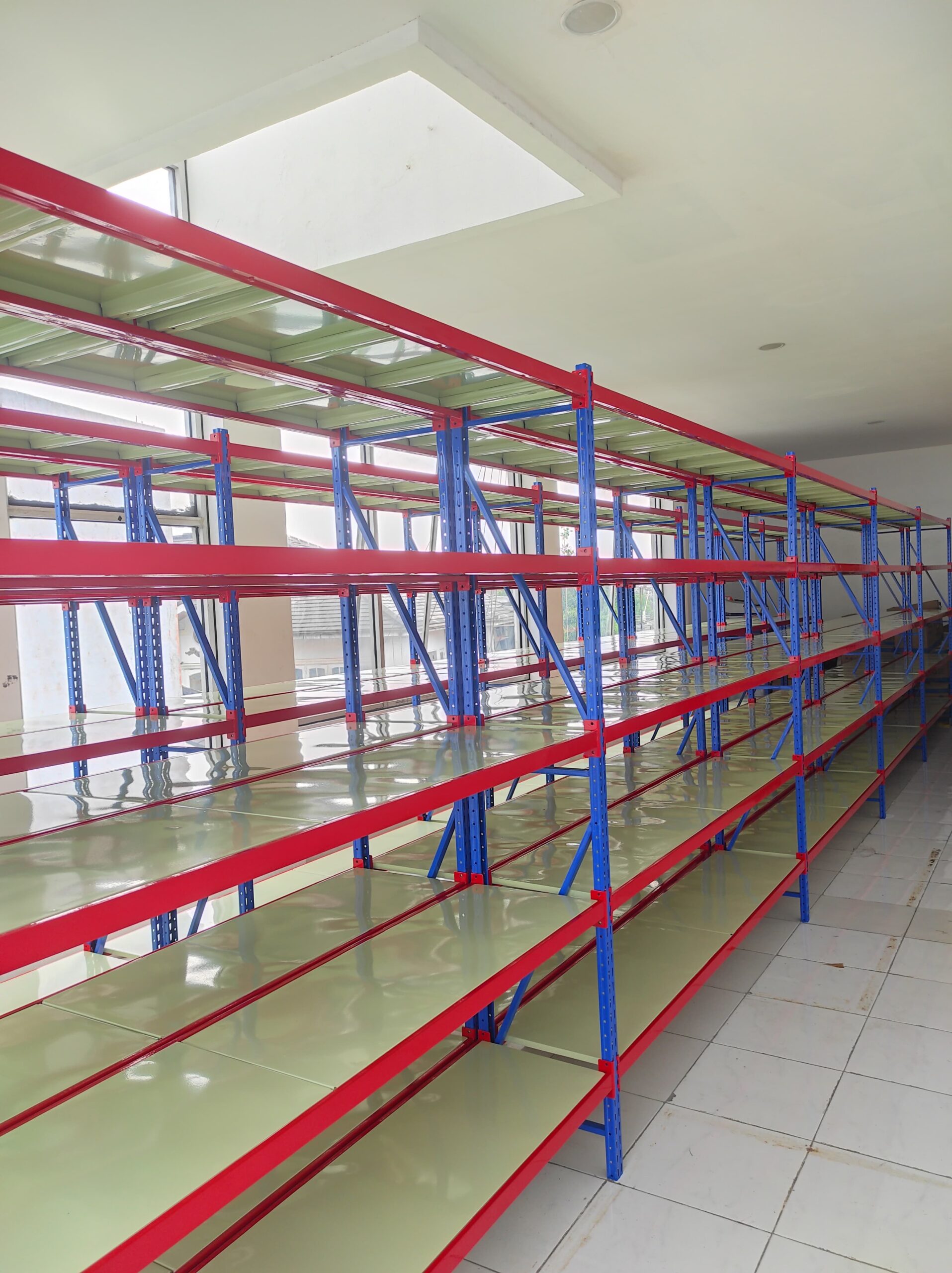 RAK BESI GUDANG SUSUN LIGHT DUTY SERBAGUNA TIPE C-150 | UKURAN 200x38x200 CM | KAPASITAS 150 KG/LEVEL x 5 LEVEL SHELVING