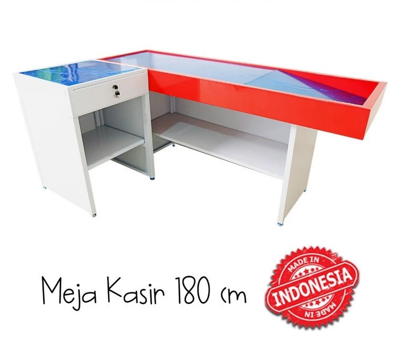 MEJA KASIR MINIMARKET TOKO SWALAYAN MODERN TIPE MK-05 SK-180 | RAJARAK.ID