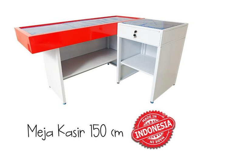 MEJA KASIR TOKO MINIMARKET SWALAYAN BAHAN BESI TIPE MK-05 | RAJARAK.ID