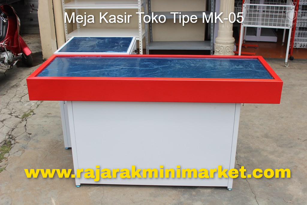 MEJA KASIR TOKO MINIMARKET SWALAYAN BAHAN BESI TIPE MK-05 | RAJARAK.ID