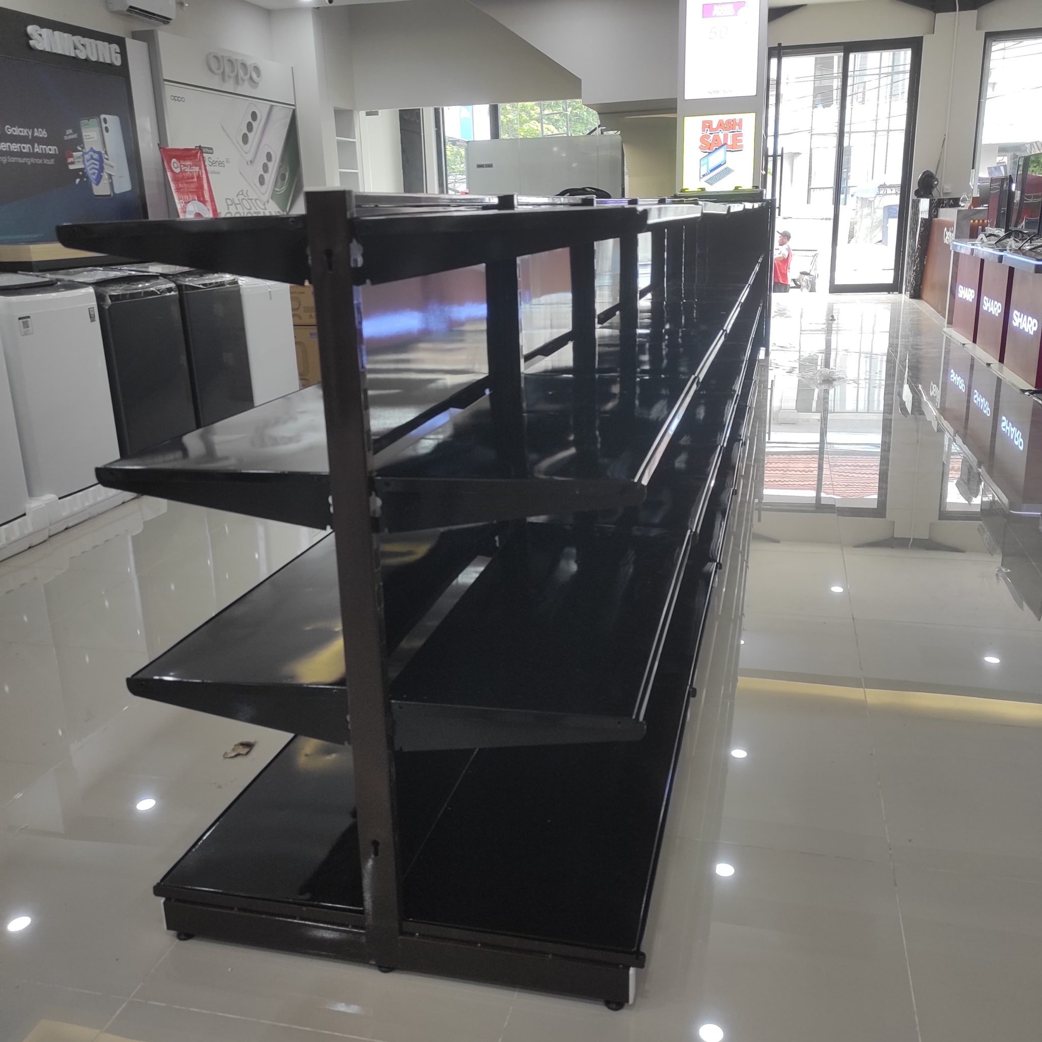 RAK TOKO ELEKTRONIK DARI RAK GONDOLA DISPLAY SUPERMARKET | RAJARAK.ID