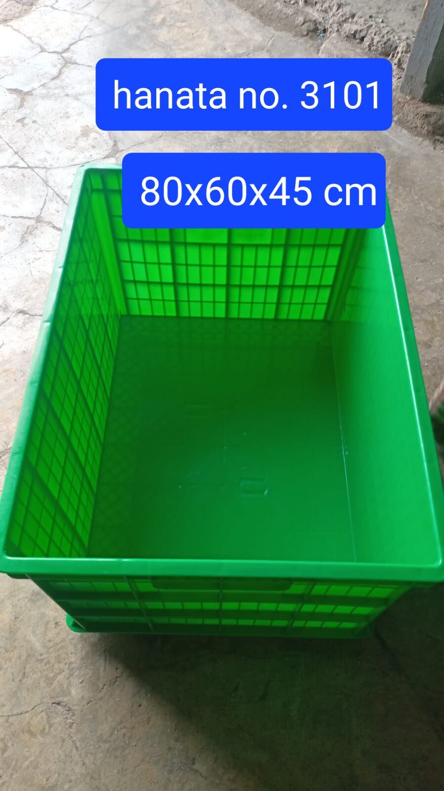 CONTAINER BOX INDUSTRI BESAR RAPAT RODA HANATA 3101 VOLUME 200 LITER UKURAN 80 x 60 x 45 CM | RAJA RAK INDONESIA