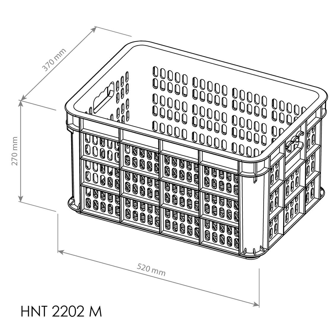 BOX CONTAINER INDUSTRI PLASTIK BERLUBANG HANATA HNT 2202M (Medium) UKURAN 52x37x27 CM | RAJARAK.ID | MINIMAL ORDER 3 PCS (1 PACK) | JUAL & KIRIM KE SELURUH INDONESIA