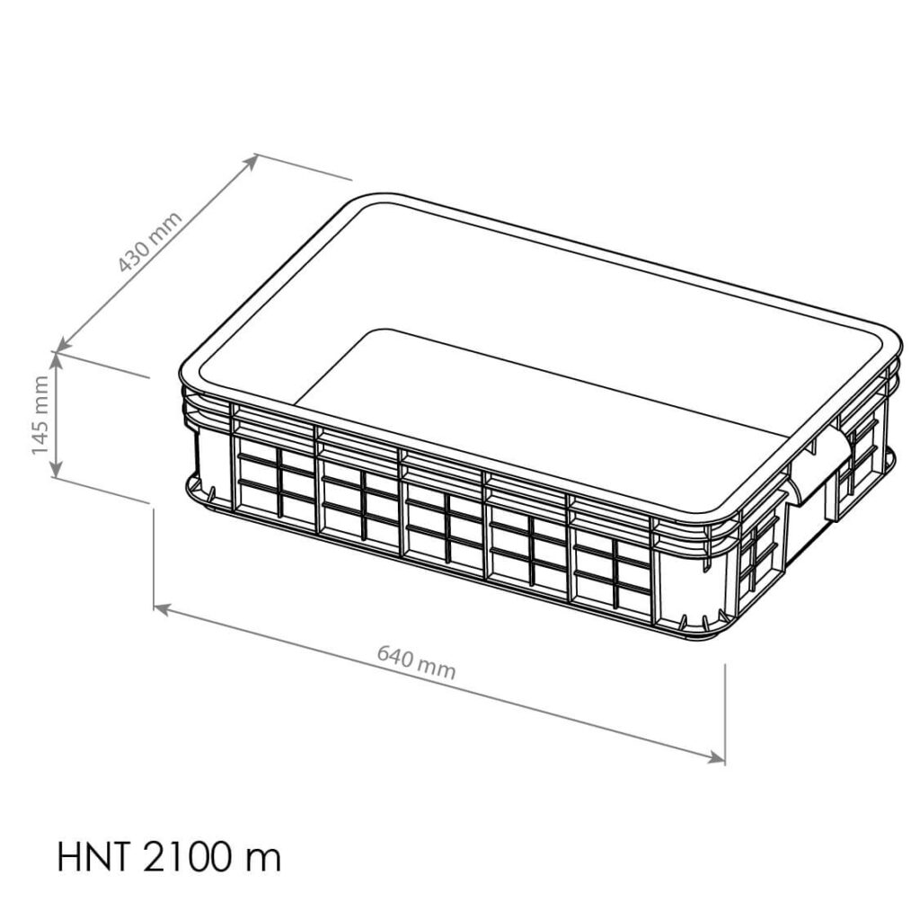 BOX CONTAINER INDUSTRI PLASTIK RAPAT SERBAGUNA HANATA HNT 2100M UKURAN 64x43x14,5 CM: Solusi Penyimpanan Praktis dan Efisien untuk Berbagai Kebutuhan Industri