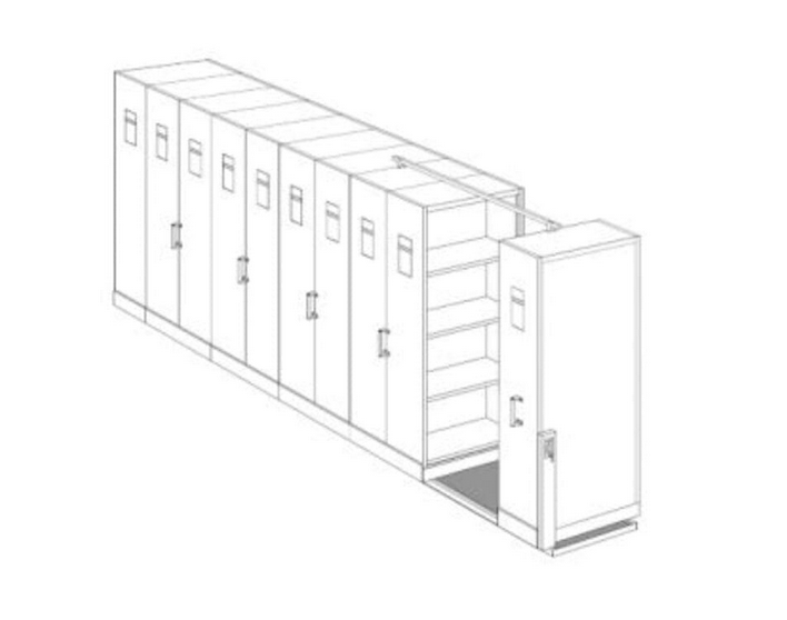 LEMARI ARSIP KANTOR ROLL O PACK / MOBILE FILE MANUAL ALBA 40 KOMPARTEMEN TIPE MF-10-18, UKURAN 183 x 100 x 490 CM | RAJA RAK INDONESIA